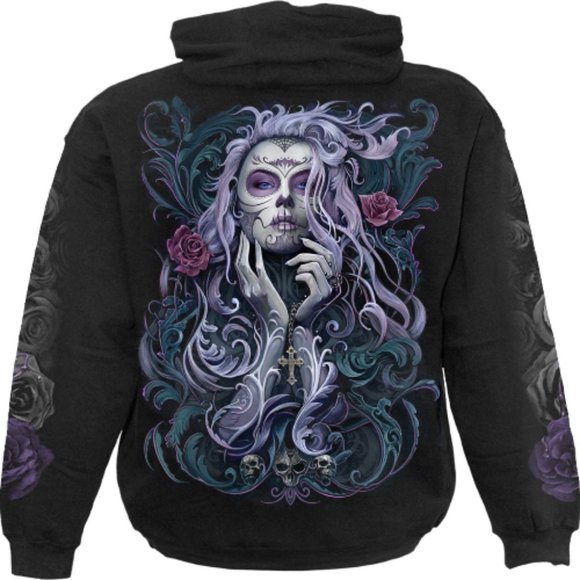 Gothic, Rococo Skull, Black, Hoodie - Picture 2 of 2